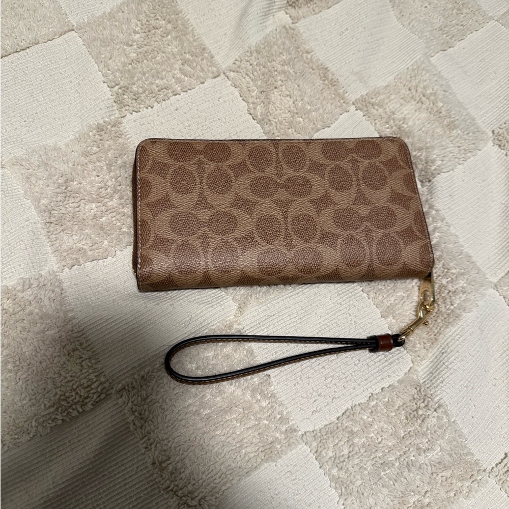 Coach Tan Signature Wristlet - Picture 2 of 3